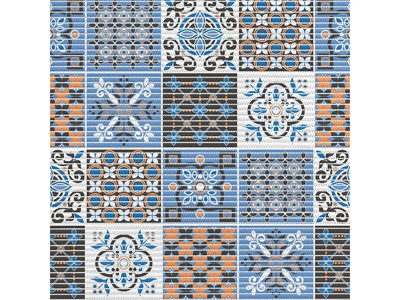 Коврик из вспененного ПВХ "ПРЕОБРАЖЕНИЕ" 0,65х15м 225PT-orange-blue