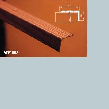 Порог АПУ 003 алюминиевый 2700*24*18 мм угловой (01 серебро)