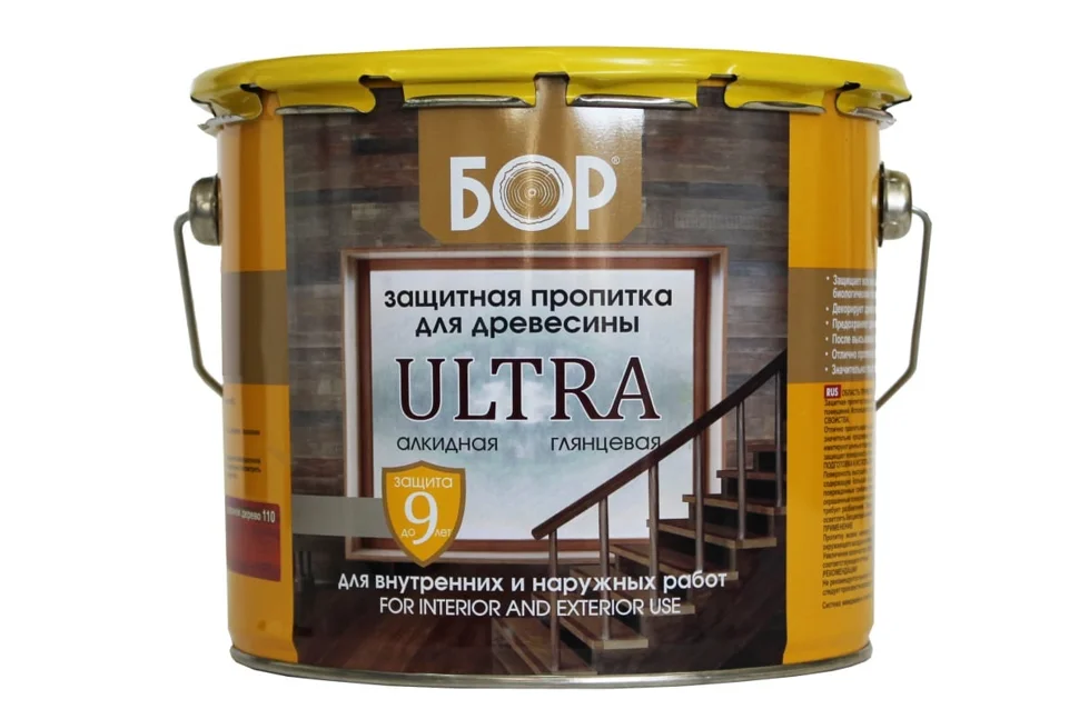 Пропитка защитная БОР ULTRA тонирующая алкидная глянцевая СОСНА 8кг