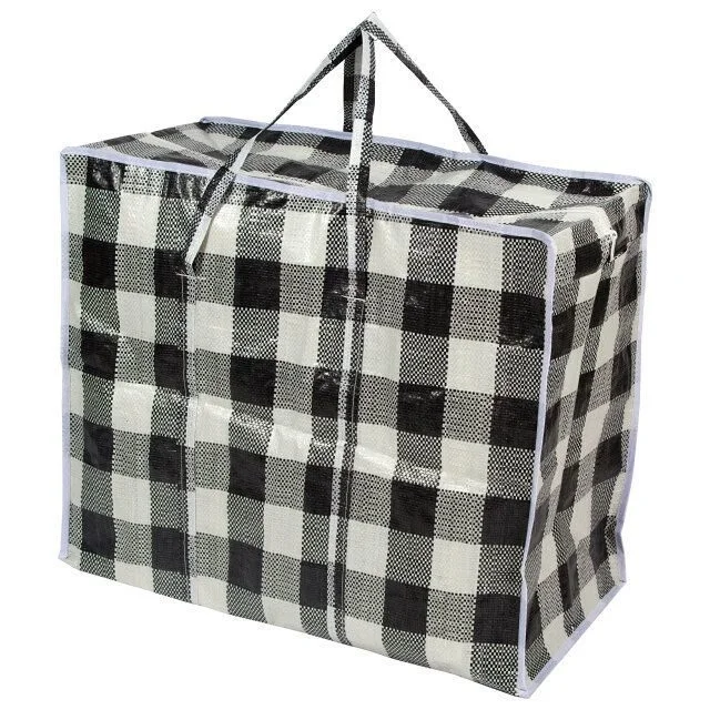 Сумка на молнии РЫЖИЙ КОТ ZIPPER "Клетка" 58х48см