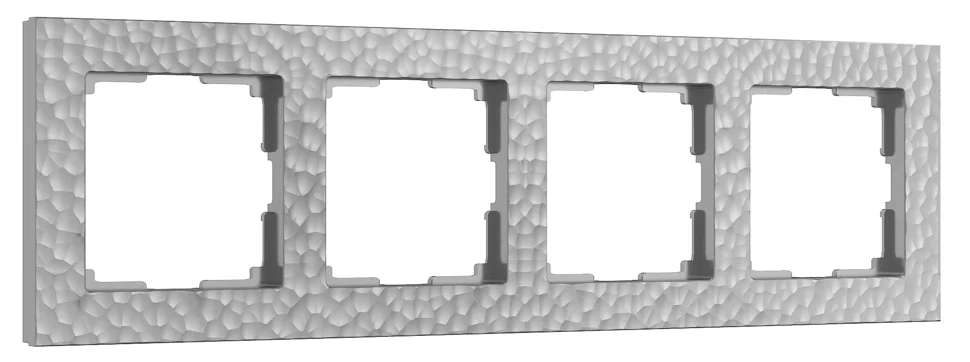 Рамка 4-местная Werkel Hammer серебряная, W0042406
