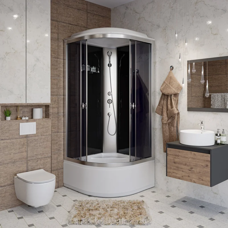 Кабина душевая NIAGARA Eco 800х800х2150, высокий поддон (40 см), стекло ТОНИРОВАННОЕ, арт.E80/40/TN
