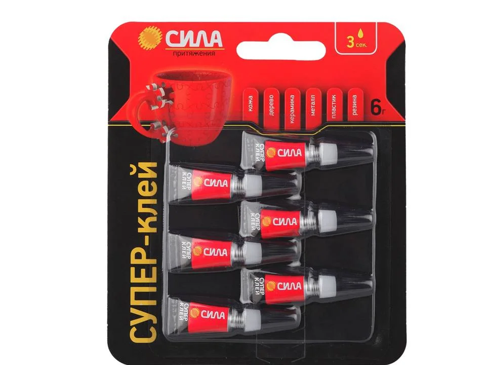 Супер-клей СИЛА сверхпрочный 1г х 6шт BL-6