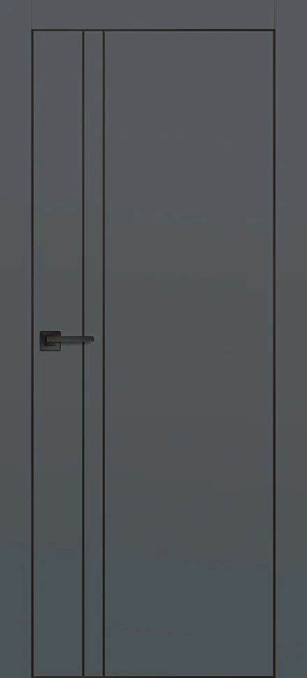 Дверь PROFILO PORTE PX-20 глухая молдинг, графит матовый PET(AL кромка черная с 4-х сторон) 80