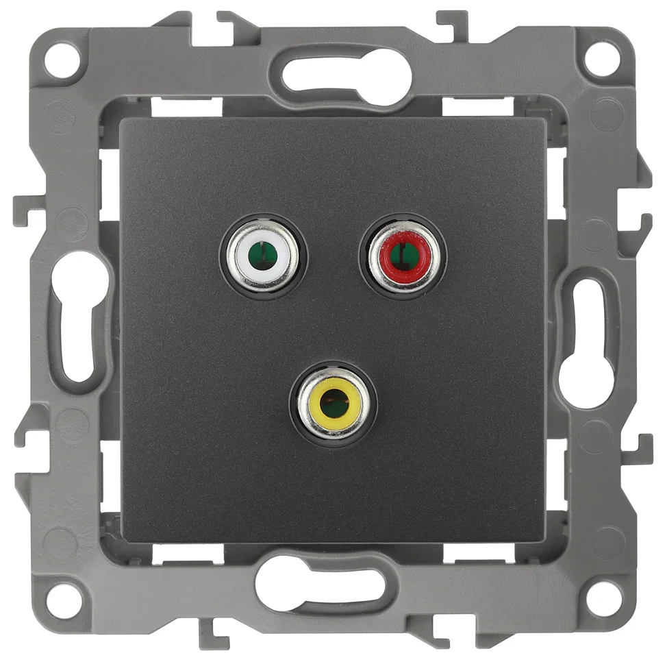 Розетка RCA Эра12 IP20, графит, арт.12-3113-12