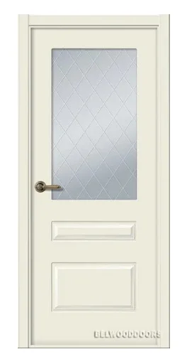 Дверь BELWOODDOORS "Роялти" стекло Мателюкс белый витраж 60 (21-7) эмаль жемчуг