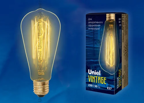 Лампа накаливания 60W E27 220V Конус прозрачный Винтаж IL-V-ST64-60/GOLDEN VW02