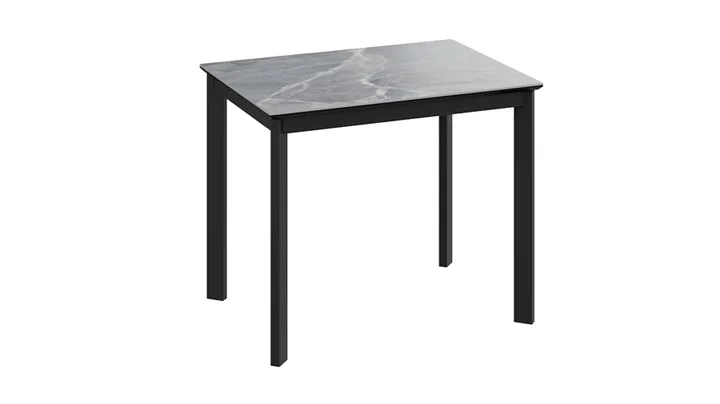 Стол обеденный Риттер раздвижной Тип 1 900*(1302)*750*650 (Черный муар/Керамика матовая серый мрамор)