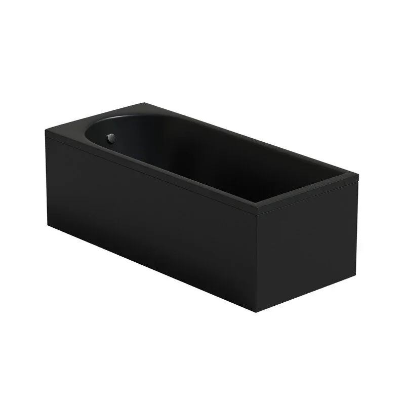 Ванна акриловая CORPA NERA Francesca прямоугольная 170 х 75 см (с фронт. экраном), с каркасом, цвет черный матовый