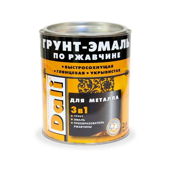 Грунт-эмаль по ржавчине 3 в 1 слоновая кость (RAL 1014) 2л DALI