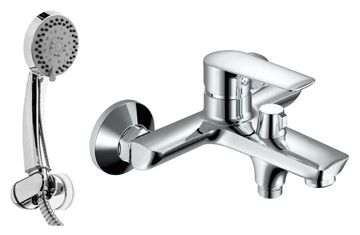 Смеситель HAIBA HB60563 для ванны с душевым гарнитуром, короткий излив, хром