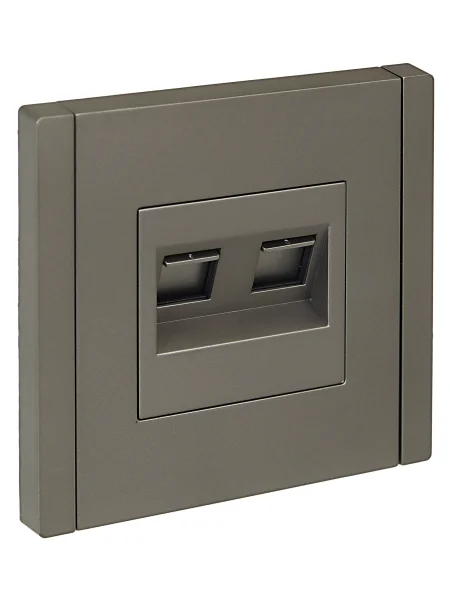 Розетка 2-м RJ11+RJ45 кат.5E FORTE&PIANO FP535 сталь IEK FP-KT20-O-1-K46
