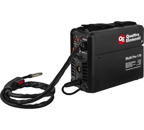 Сварочный аппарат инверторный, полуавтомат QUATTRO ELEMENTI Multi Pro 170 (170A, 3 вида сварки MIG/TIG/MMA, кат. 1кг, дисплей)