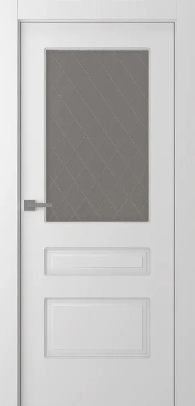 Дверь BELWOODDOORS "Роялти" стекло Мателюкс белый витраж 70 (21-8) эмаль белый