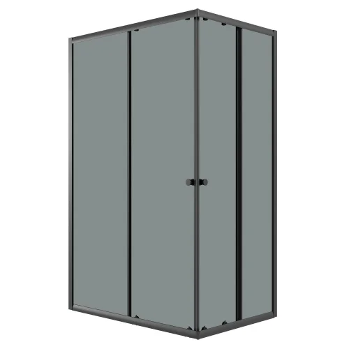 Ограждение душевое NIAGARA Eco NG-1118-14QT (110х80х190) прямоугольник,раздвижное,черный,стекло тонированное,1 место