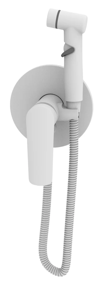 Смеситель ESKO "Lagos White" скрытого монтажа с гиг. душем, белый, арт. SMHLGW