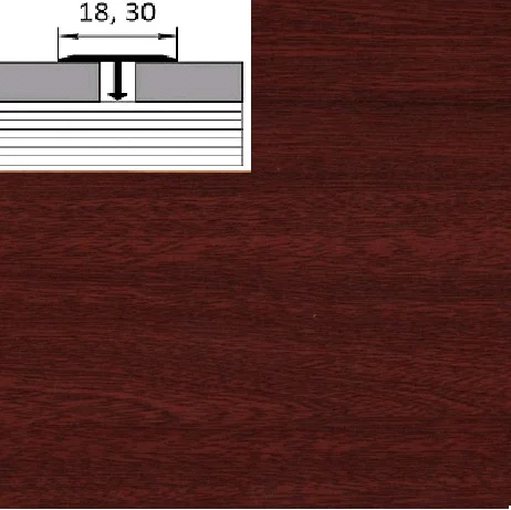 Порог АПТ 30 алюминиевый 2700*30*9 мм одноуровневый (37-орех темный)