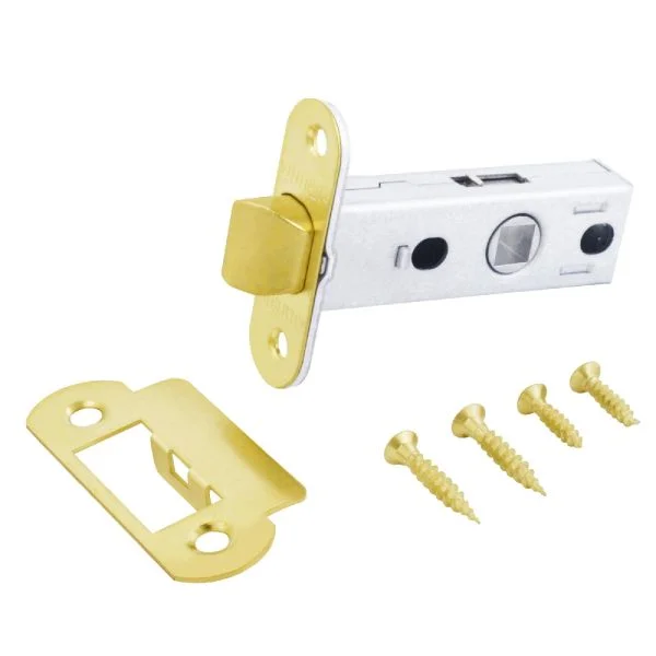 Защелка дверная АЛЛЮР АРТ L45-8-R18 PB золото овал.торц.планка18мм б/ручек