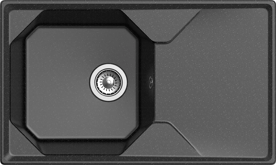 Мойка композитная GRANFEST UNIQUE GF-U-840L с крылом, цвет черный
