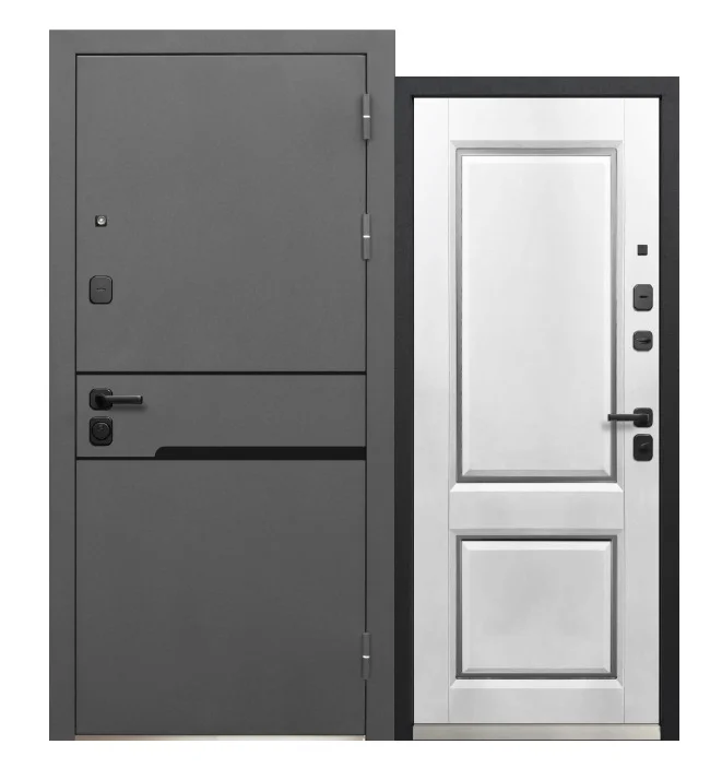 Дверь мет. LUXOR КЛАССИКА 10см 860х2050 "Л" Муар/Эмалит белый