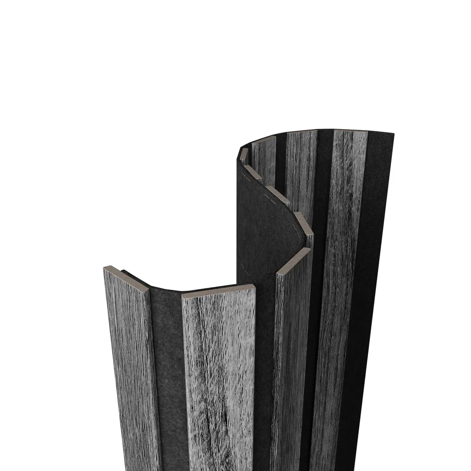 Панель акустическая гибкая ARTIVA flex №2, черный войлок, 2750х600х9мм, рейки МДФ 40х6мм, дуб рейн