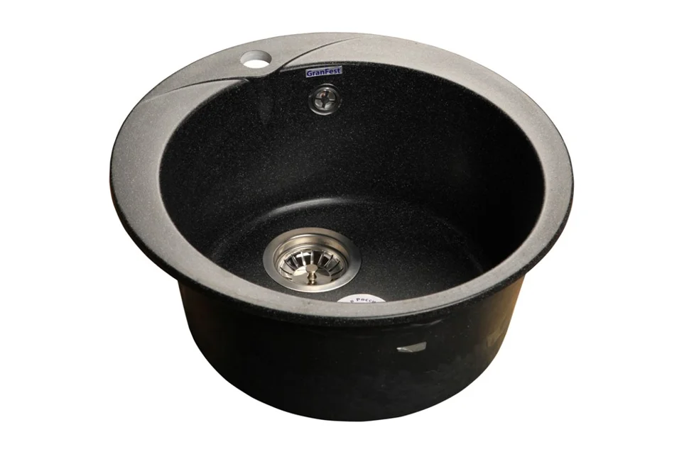 Мойка композитная GRANFEST Rondo d480 Черный круглая