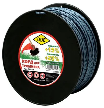 Леска на катушке 3,0мм 160м крест витой армированный, голубой/красный,"Steel rod line", DDE