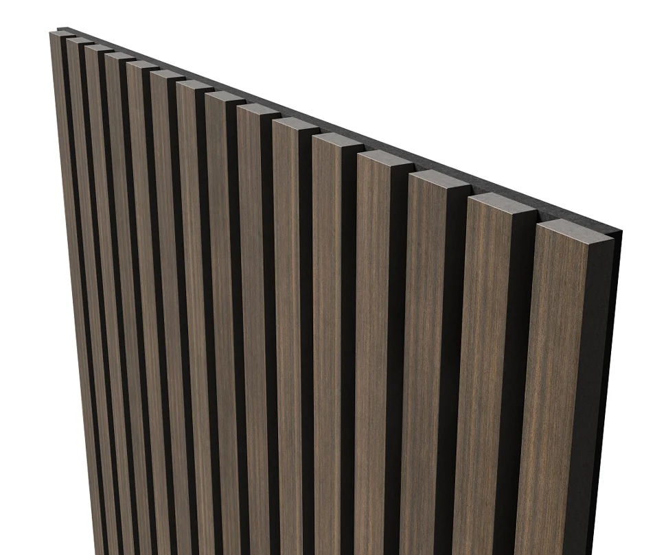 Панель COSCA АCUSTICA, черный войлок, 2750х600х21мм, рейки МДФ шпон дуб маррон коричневый