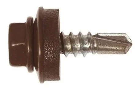 Саморез кровельный 5,5x19 (шоколад) RAL 8017 (кор.с ок 70шт) SteelRex