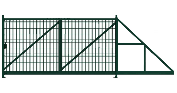 Ворота откатные Profi PE RAL 6005 2.03*6м, вправо