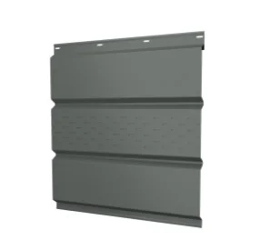 Софит металлический перфорация по центру RAL 7005 (серая мышь), 0.45мм Grandline, 0.365*3м