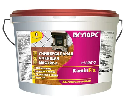 Мастика клеящая БОЛАРС KAMINFIX для любых покрытий, печей и каминов 3 кг (до +1000&#176;С)