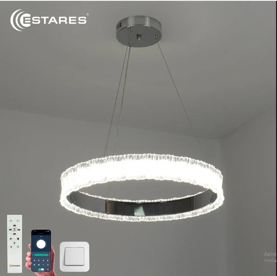 Светильник управляемый светодиодный VENERA 65W R-ON/OFF(IRC)-485x1500-CHROME/CLEAR-220-IP20