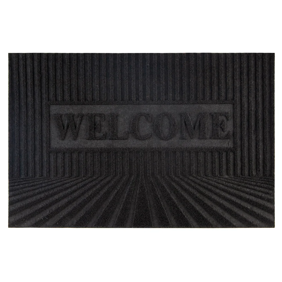 Коврик влаговпитывающий с тиснением "Welcome" 40x60 см, черный, SUNSTEP™
