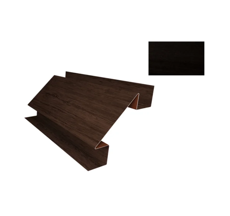 Планка угла внутреннего сложного Print Coffee Wood (Кофейное дерево) для М/сайдинга Блок-Хаус NEW 3м.п.