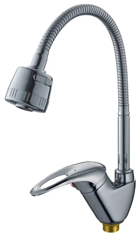 Смеситель Cron CN4303 для кухни с гибким изливом, хром