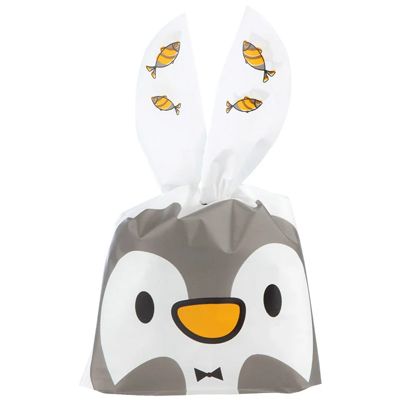 Пакет подарочный с ушками-завязками "Пингвин", 10 шт, 13,5*22,5 см