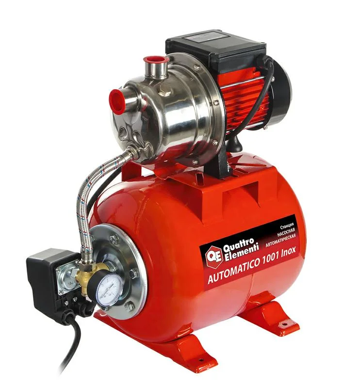 Станция насосная QUATTRO ELEMENTI Automatico 1001 Inox (1000 Вт, 3600 л/ч, для чистой, 40 м, 10,2 кг)