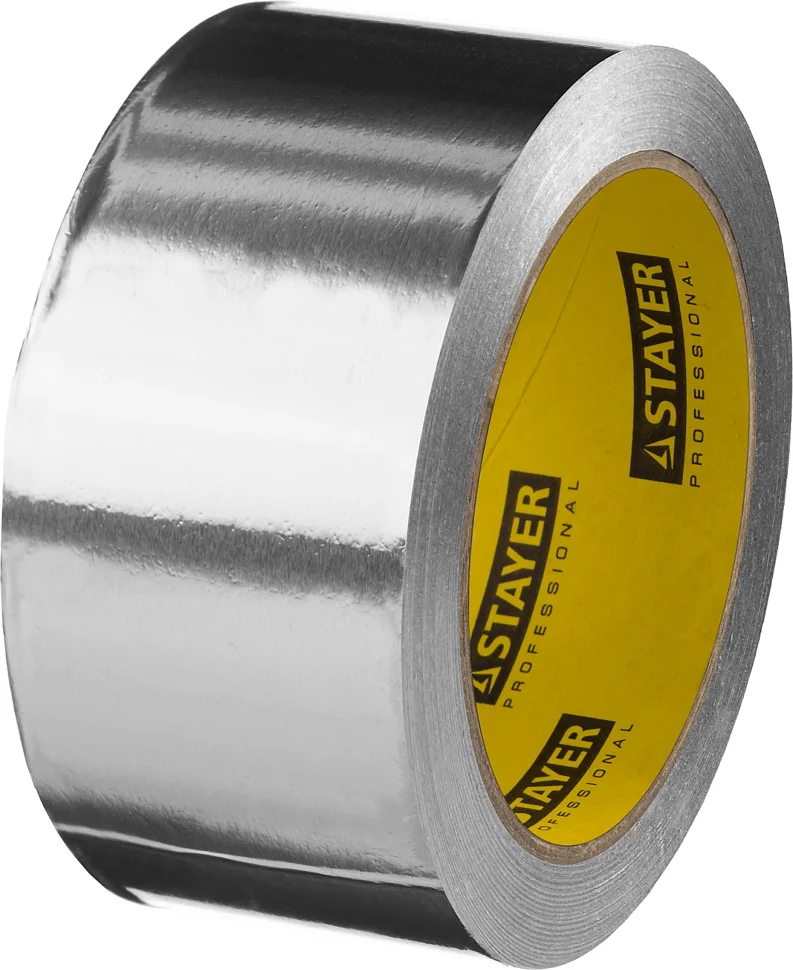 Лента клейкая алюминиевая, 50мм х 25м, до 120С, 50мкм. STAYER Professional