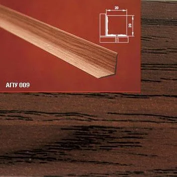 Порог АПУ 009 алюминиевый 2700*20*20 мм угловой внутренний (15 дуб темный)