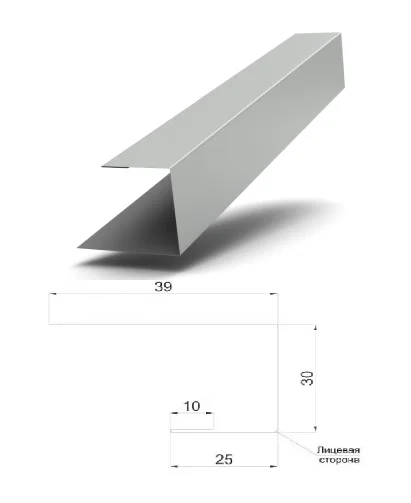 Планка J-профиль Woodstock Ecosteel Textur ** для М/сайдинга МП 25*30*3м.п.