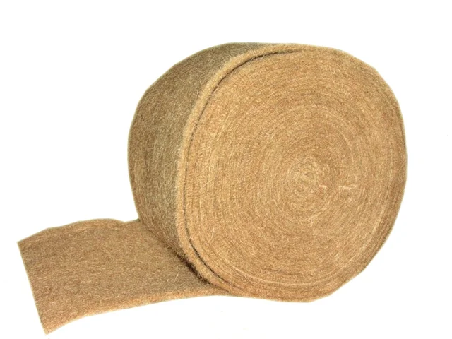 Утеплитель (ДЖУТ) межвенцовый не прошитый толщина 8-10мм ширина рулона 170мм рулон 20 пог.м, плотность 500-600 г/м2