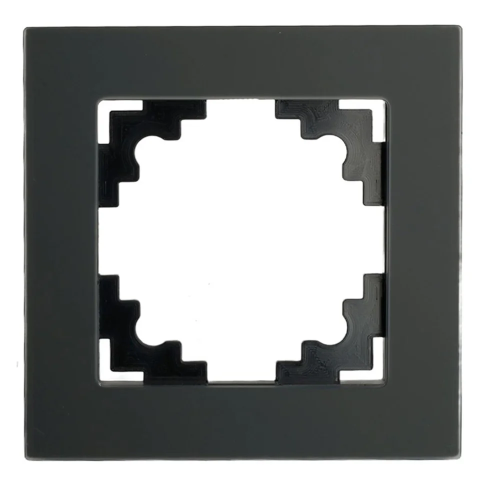 Рамка одноместная STEKKER Катрин черный матовый стекло (GFR00-7001-05М)