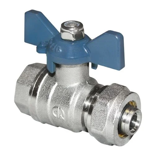 Кран шаровой для МП труб F 3/4x20 B гайка-цанга бабочка AQualink