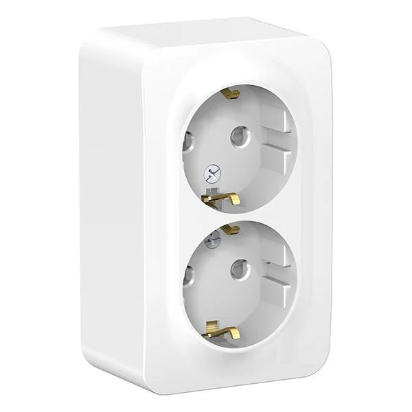 Розетка 2-местная ОП BLANCA 16А 250В с заземл. защ. шторки бел. Schneider Electric BLNRA011201