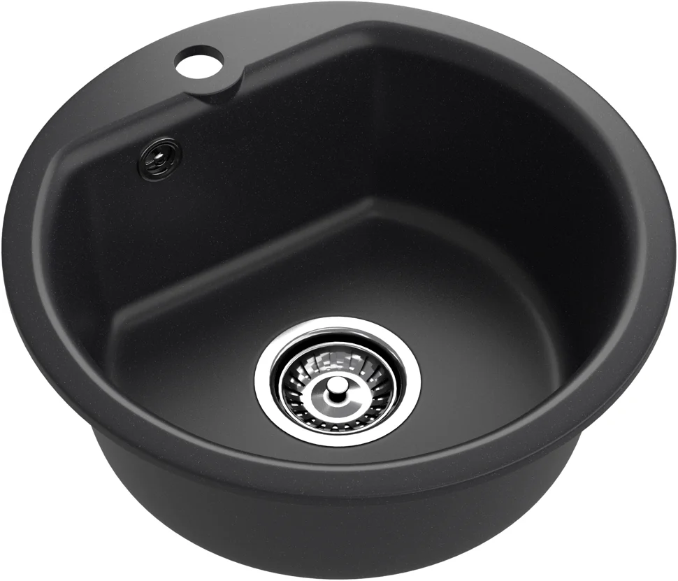 Мойка мрамор ЭкоМ М-435 1 чаша D-435мм цвет черный арт. М-435.308