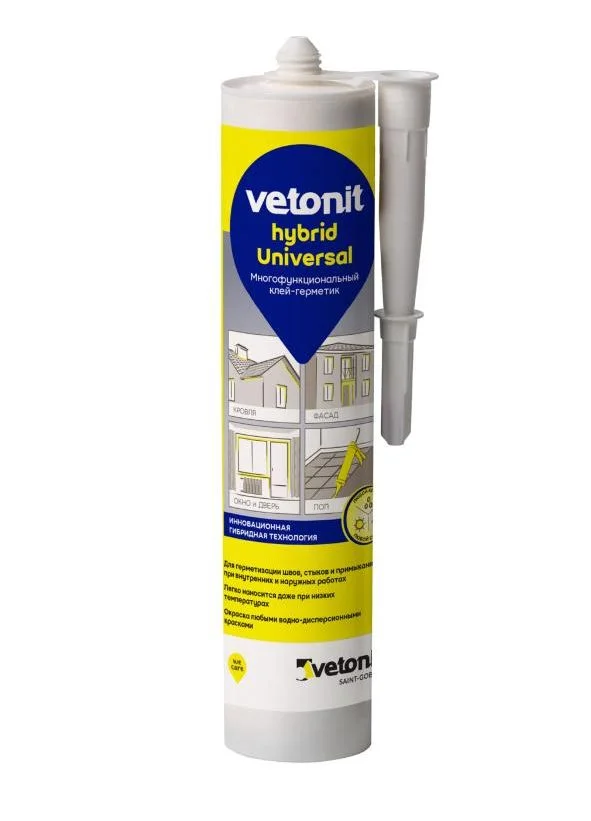 Клей-герметик строительный VETONIT Hybrid Universal белый 280 мл