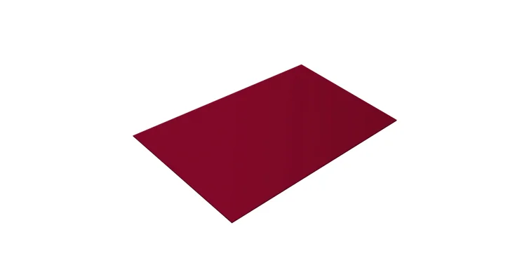 Плоский лист Полиэстер RAL 3003 (красный рубин), 0.45 мм, 1.25*2м (В пленке)