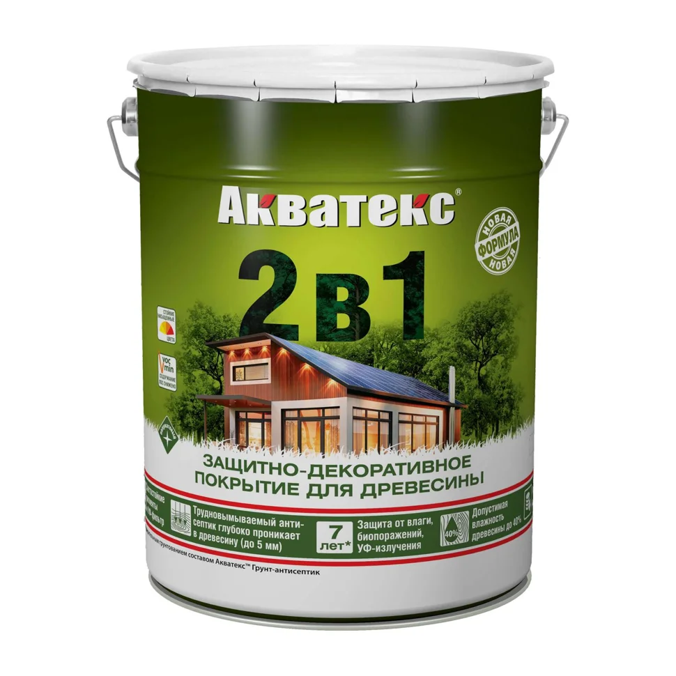 Основа алкидная Акватекс 2 в 1 - палисандр 20л УФ-защита, влажн. древесина 40%