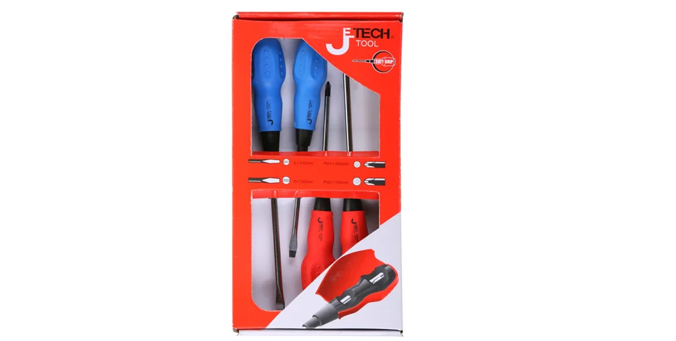 Набор отверток 4 предмета Jetech 4PCS SET, 2 шлицевых, 2 крестовых